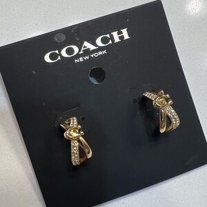 NWT Coach Gold-Tone Semi Huggie Earrings